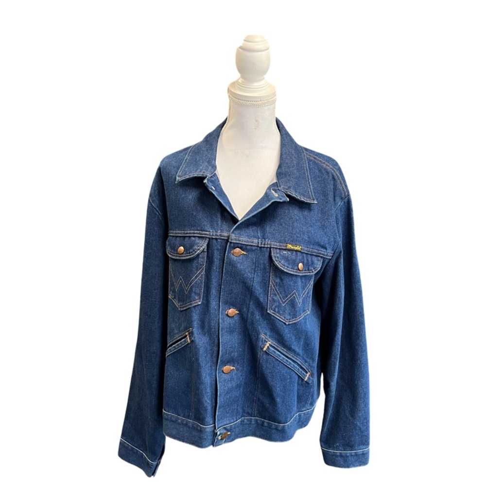Vintage 1970s Wrangler No Fault Denim Jean Jacket Mens